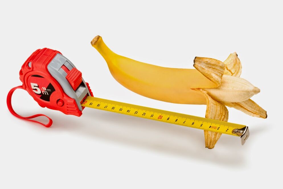 measuring the penis before enlargement by the example of a banana